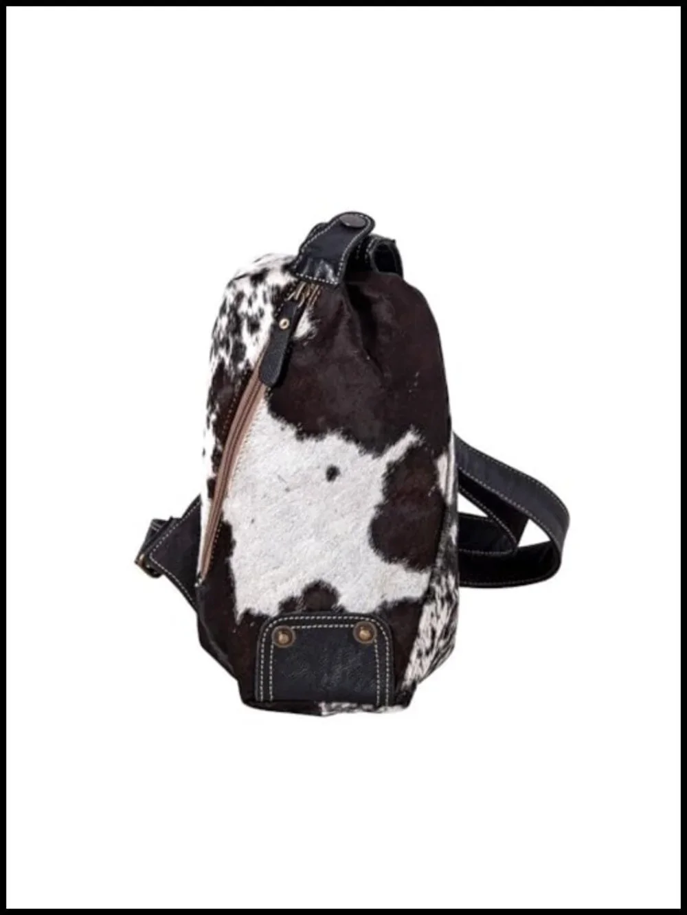 Upcycled Canvas Hairon Leather Crossbody Sling Bag